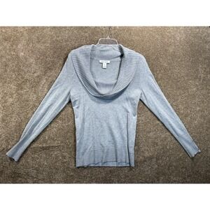 WHBM WHITE HOUSE BLACK MARKET Gray Long Sleeve COWL Neck SWEATER Sz Small